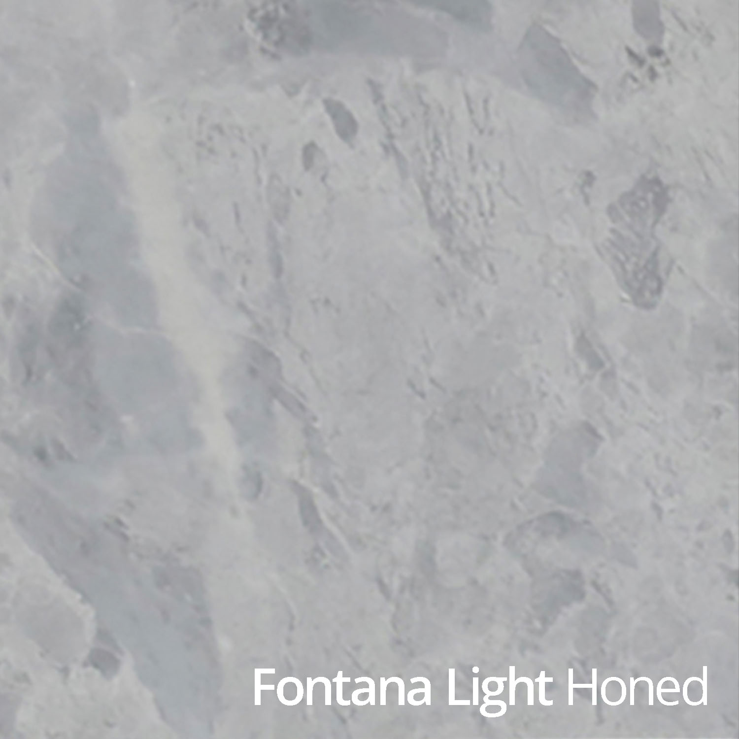 Light grey marble tile in square image format with caption reading Fontana Light Honed.