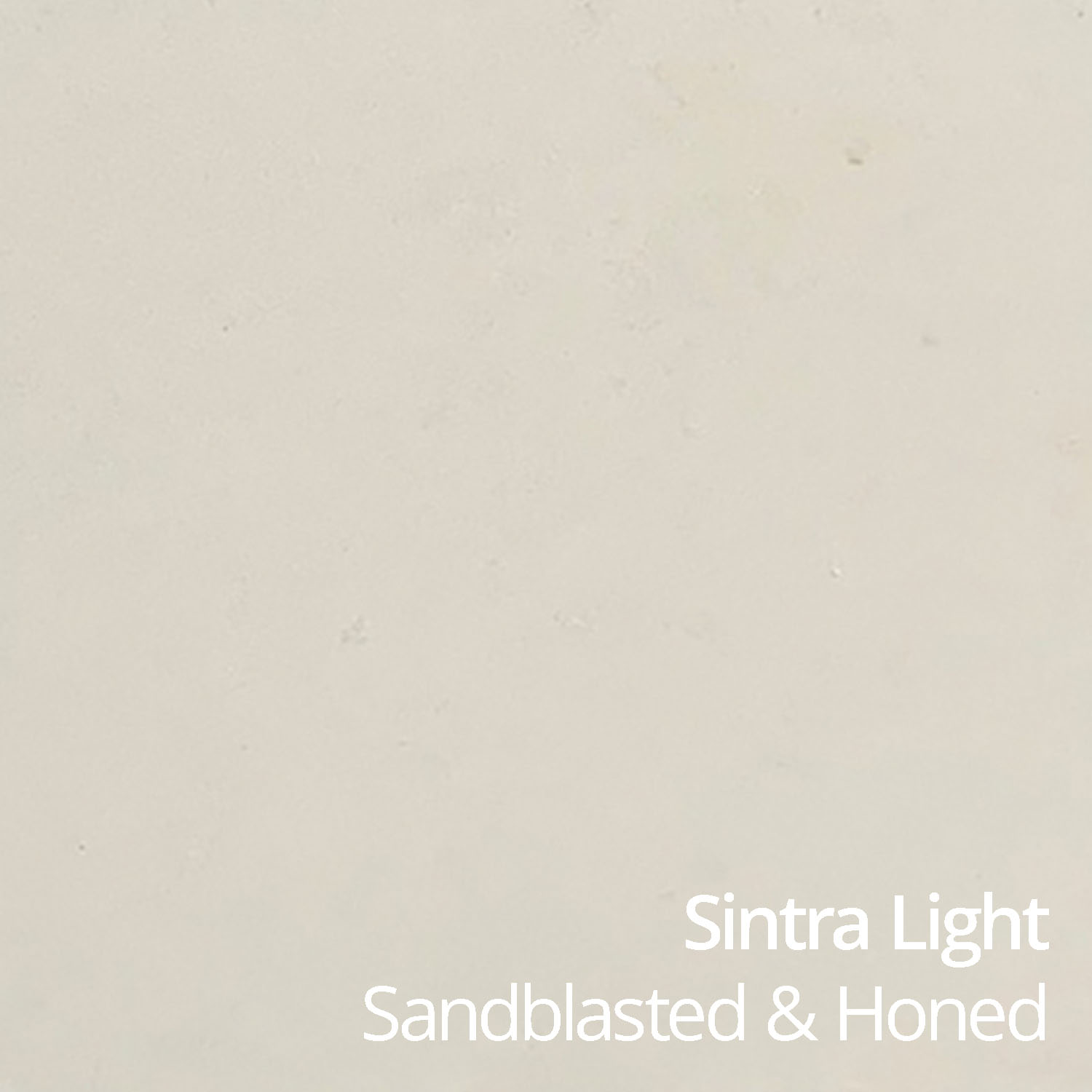 Beige limestone tile in square image format with caption reading Sintra Light Sandblasted & Honed.
